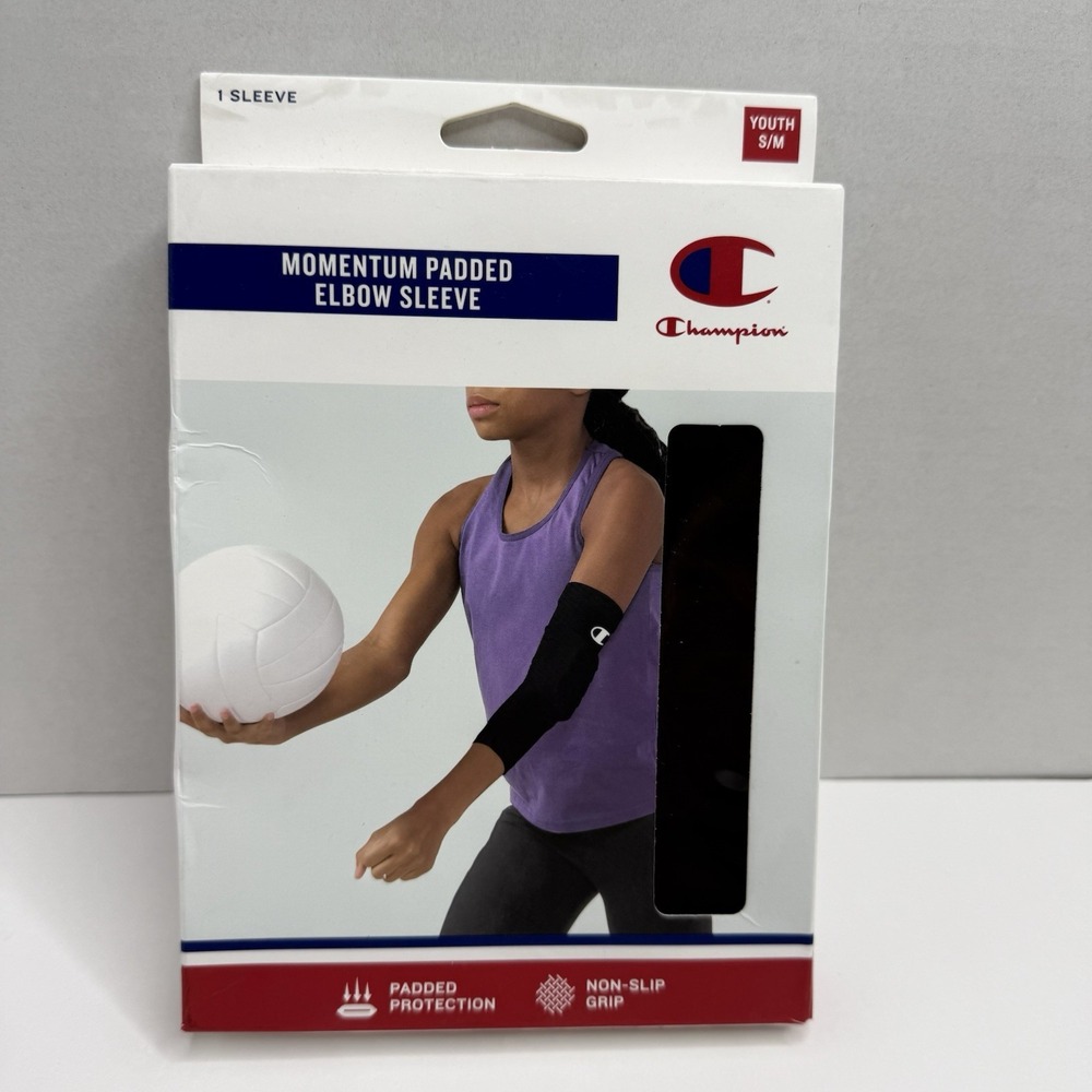 Champion Momentum Padded Elbow Sleeve Youth S/M Black 1 Sleeve New